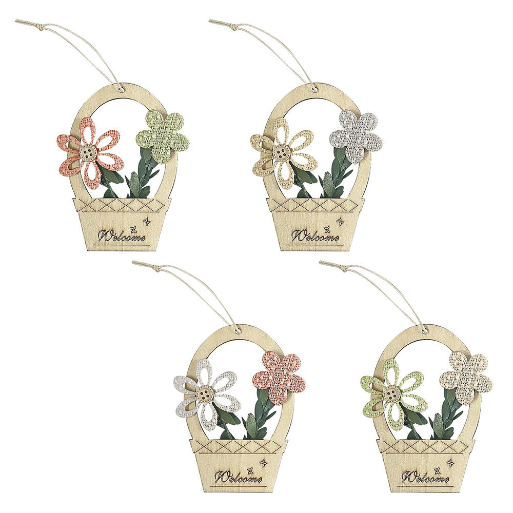 BunnysΣτολίδι Κρεμαστό Γλαστράκι-Λουλούδια 4 Σχέδια 10x7Ek - 1Τμχpapell.gr